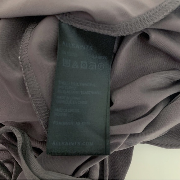 All Saints Amei Draped Front Dress 6 Grey - Picture 7 of 9